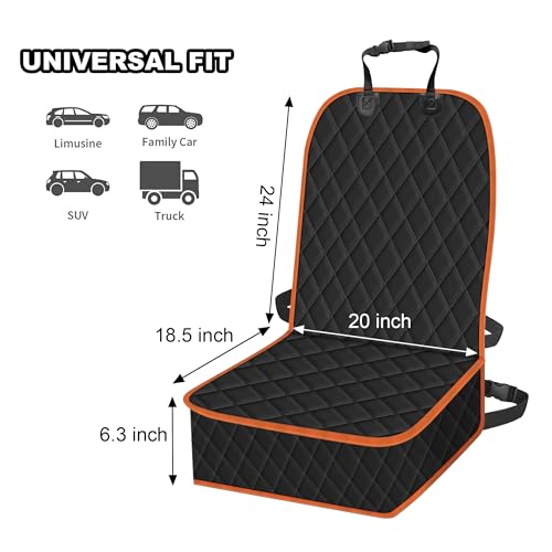 2 Packs Car Front Seat Cover for Dogs (2 Pack-Orange / 2pack)