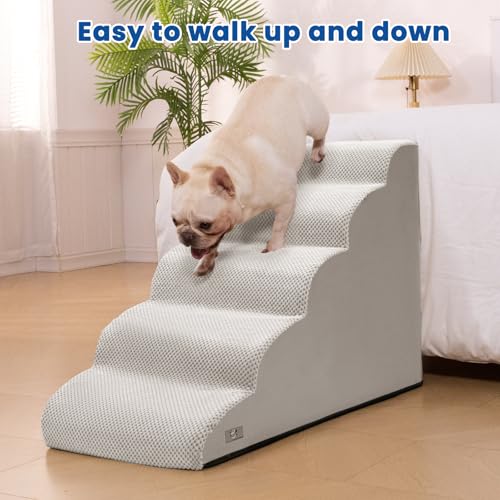 Dog Stairs for High Beds 22.4" H (Light Grey)
