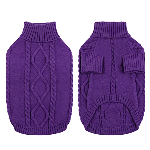 Small Dog Sweater for Small Dogs Girl (X-Small / Purple)