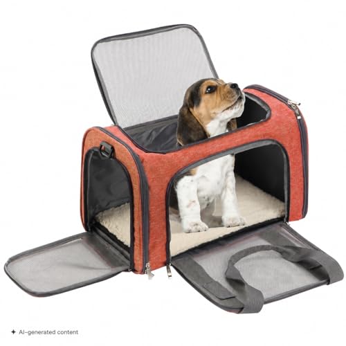 Pet Carrier 17.5" x 11.2" x 11.5" (Orange)