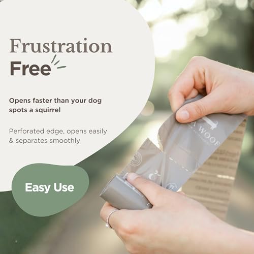 100% Certified Home Compostable and Biodegradable Dog Poop Bags (Gray / 270 Bags (18 Rolls))