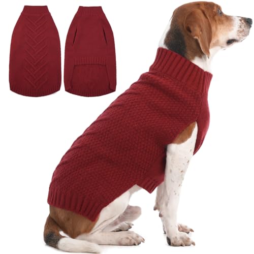 Dog Sweater Large Size Dog (X-Large(Chest:24.4 in) / Red)