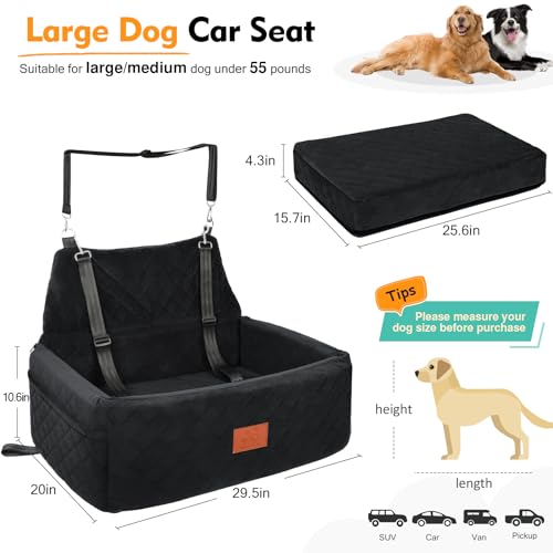 Dog Car Seat for Large Medium Size Dogs (Black)