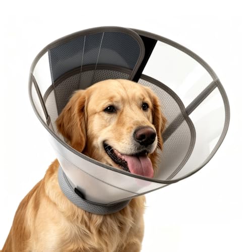 Dog Cone to Stop Licking (S (Neck: 11.4-12.6") / Grey)
