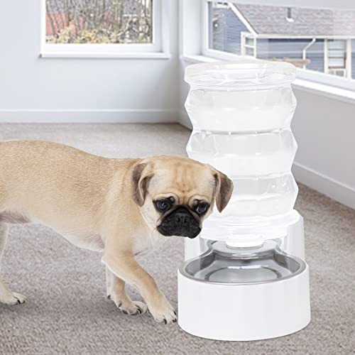 6.5L Stainless Steel Dog Water Dispenser (6.5L / White)