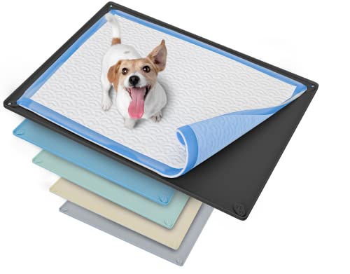 Dog Pee Pad Holder Tray Fits for 30” x 23” Pee Pads (30 x 23 Inches / Black)