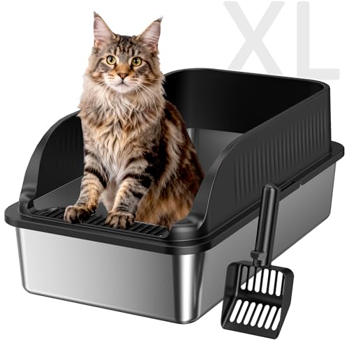 Stainless Steel Litter Box (BLACK-1 XL)