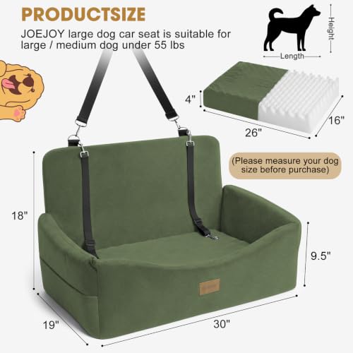 Dog Car Seat for Large Medium Sized Dogs Under 55 lbs (Green / Medium/Large)