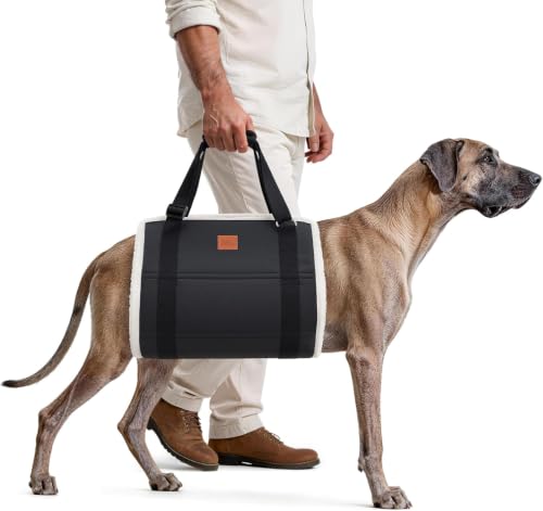 Adjustable Heavy Duty Dog Lift Harness for Giant Dogs Hind Leg Support (Black / XX-Large)