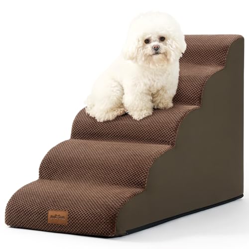 Wide Dog Stair for Small Dog 22.6" H (Brown / Wide:17.7"x33"x22.6")
