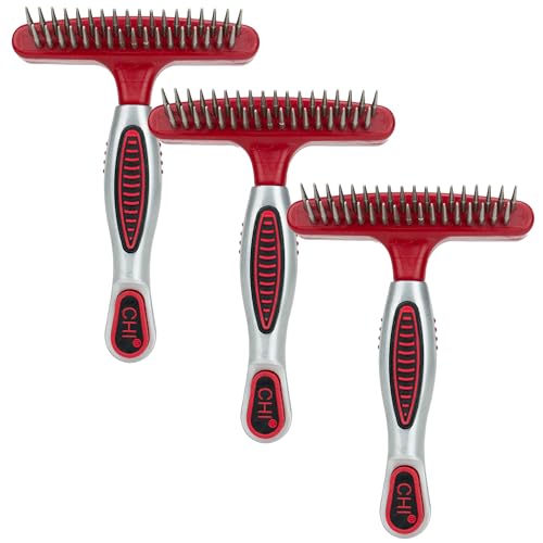 for Dogs Double (Red - Double Sided Shedding Rake And Blade / 1 Count (Pack of 3))