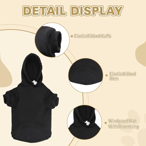 Dog Sweaters for Large Dogs Dog Hoodie Fleece Sweater Soft Clothes Sweatshirt with Pocket Hoodie for Large Dogs (XX-Large / Black)