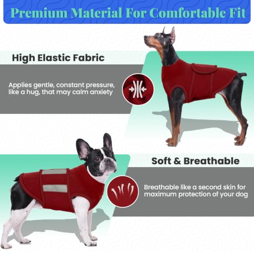 Dog Anxiety Relief Coat (Rosy-Red / X-Small)