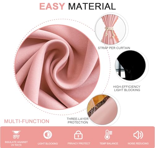 Adhesive Curtains (35"W x 79"L (Pack of 1) / Pink)