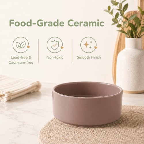 Ceramic Dog Bowls Elevated (Brown Coffee)