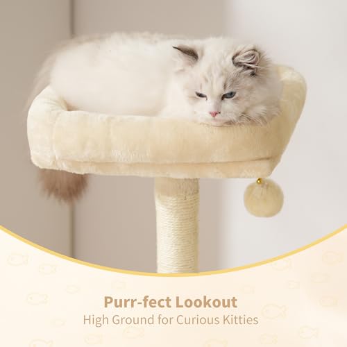 Cat Tree with Toy (49.2 inch / Beige)