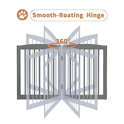 Freestanding Pet Gate with Door (6 Panel 32" / Gray)