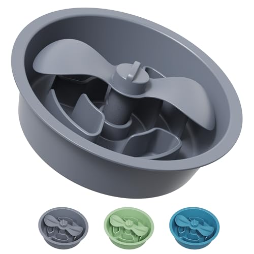 Slow Feeder Dog Bowls for Medium Breed (Petal Feeder Grey / 1.5 Cup - Fit 6.4-6.7'' Feeder Holes)
