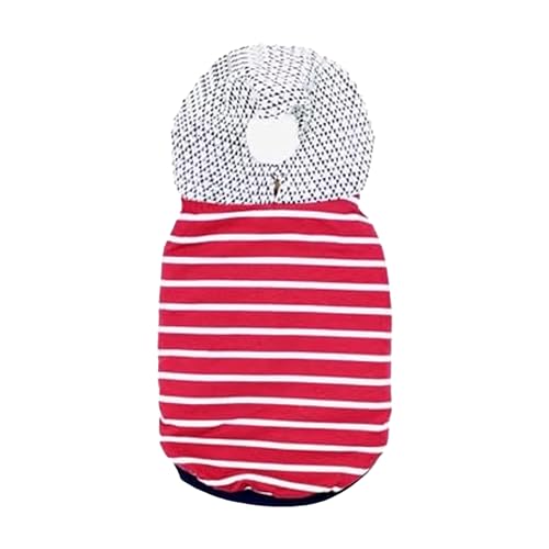 Basic Dog Hoodie (L / Striped Pom Pom Hoodie Red)