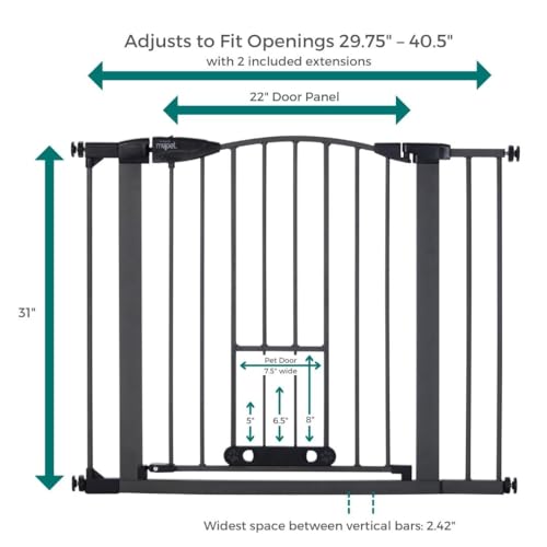 EasyPass Deco Wide Pet Gate (Deco EasyPass / 31" Tall; 40.5" Wide / Graphite)