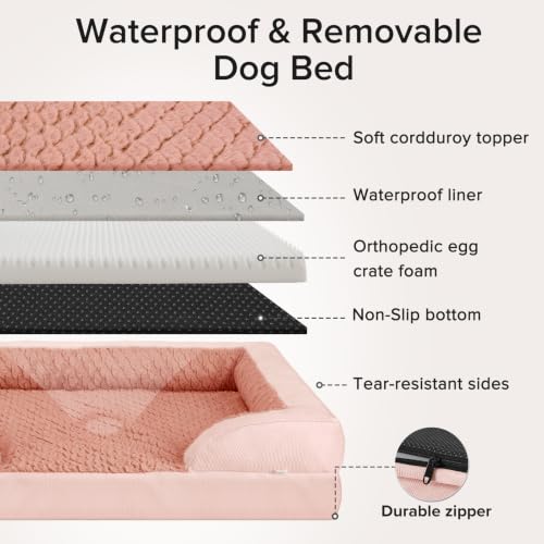 Orthopedic Dog Beds Large Sized (XL (42"x 32"x 7") / Pink)