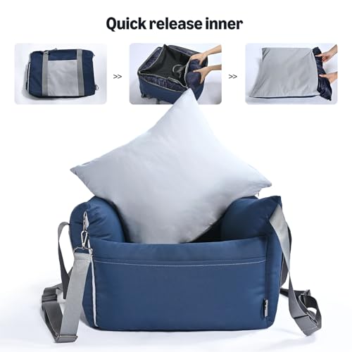 Dog Car Seat Pet Booster Car Seat for Small Medium Dogs (Blue)