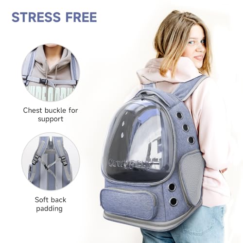 Cat Backpack Carrier Large Space Bubble Backpack up to 12lbs Blue (Blue)