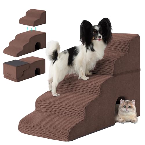 Dog Stairs for Bed 23'' H (Brown / Standard 15.5''x32.3''x23'')