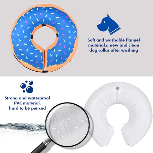 Inflatable Dog Cone Collar for After Surgery (Yellow/Blue Cheese / X-Large (Neck: 18"-24"))