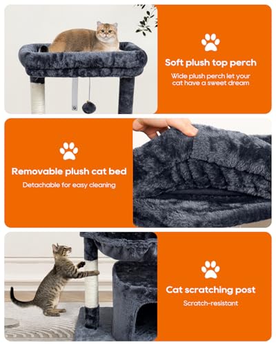 Small Cat Tree for Indoor Cats (29.6" / Smoky Grey)