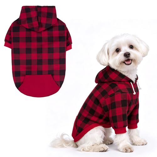 Plaid Dog Hoodie (Small / Buffalo Check)