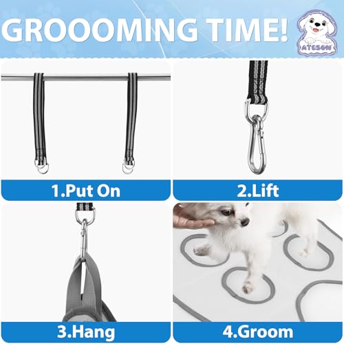 Pet Grooming Hammock Harness for Large Giant Dogs Nail Trimming (XXXL for Giant Dogs 140LB / Gray)