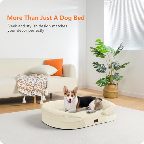 Orthopedic Waterproof Medium Dog Bed Sofa (Medium(36 x 25.5 x 6 inch) / Beige)