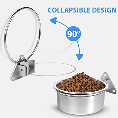 Raised Large Dog Bowls Wall Mount Pet Bowl (64 OZ, 2 Quarts)