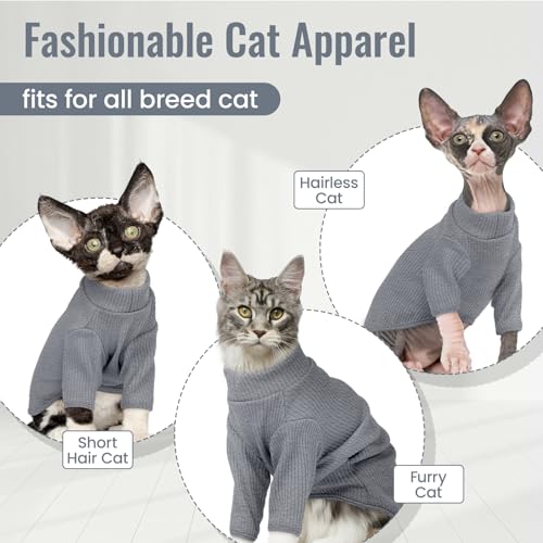 Sphynx Hairless Cats Shirt Pullover Kitten T (XX-Large / Grey)
