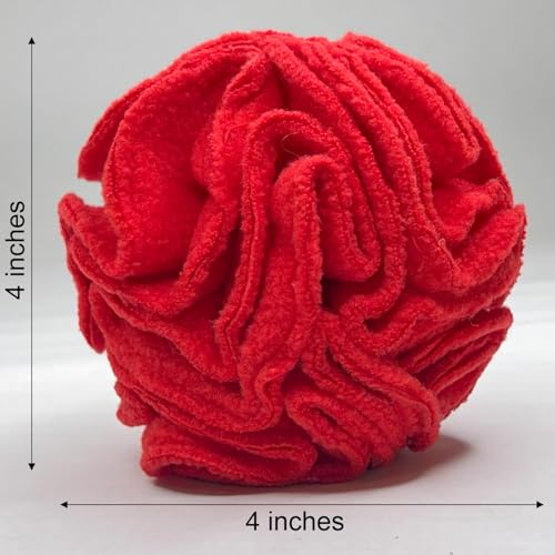 Puppy Small Breed Snuffle Dog Puzzle Ball Toy Red with Crinkle (Red / Small)