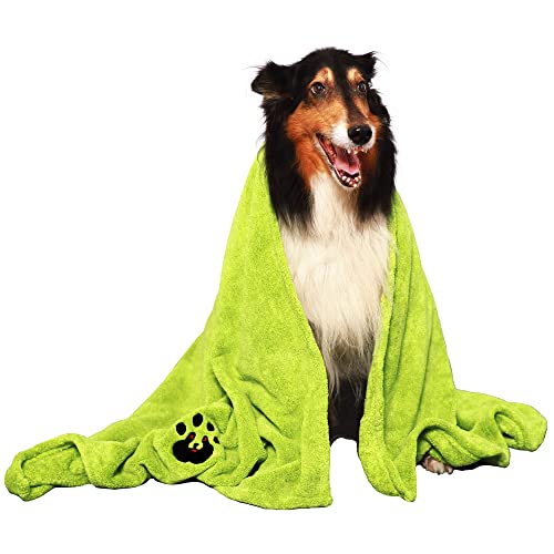Extra Large Dog Towels for Drying Dogs (Green / XL-55" * 36")