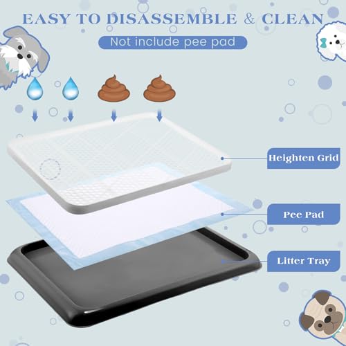 1 Pcs Dog Pee Pad Holder Potty Tray Portable Dog Litter Box Toilet Training for Small Medium Large Pet Puppy Indoor Outdoor