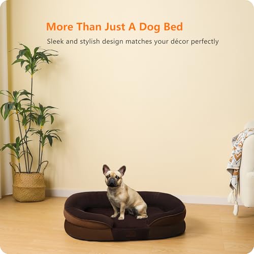 Orthopedic Waterproof Medium Dog Bed Sofa (Medium(28 x 21 x 5.5 inch) / Brown)