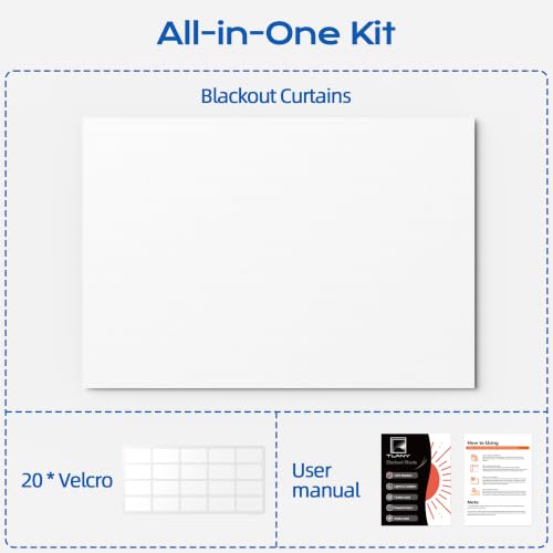 Blackout Curtains for Bedroom (White / 58"W x 70"H)