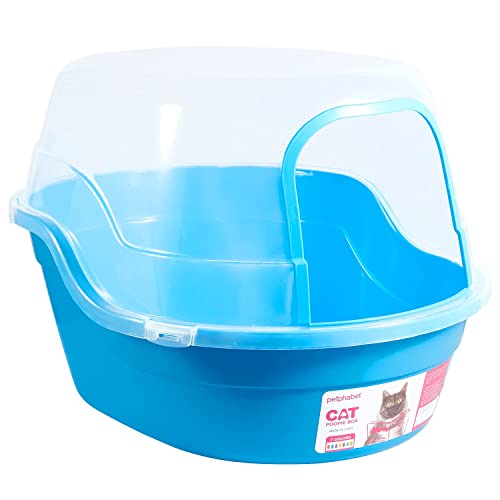Jumbo Hooded Cat Litter Box (Blue)
