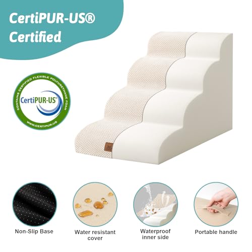 Dog Stairs for Small Dog 19.7" H (Beige / Standard:15.7"x28.3"x19.7")