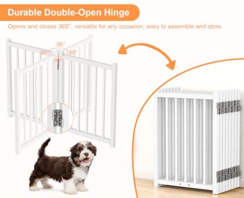 Short Dog Gate Indoor (White / 8 Panel-16''H, Up to 96’’ W)