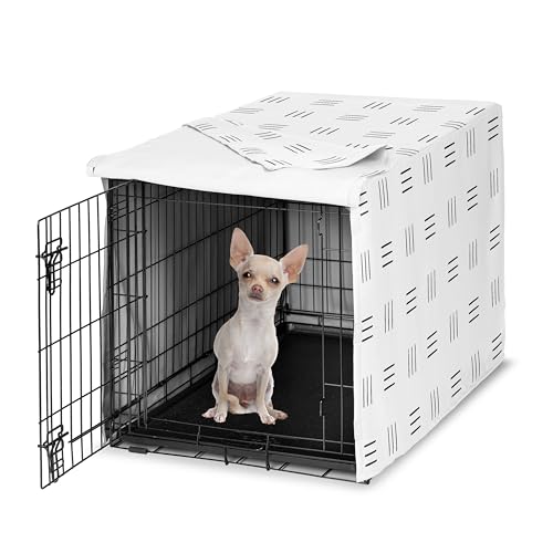 24in. Small Dog Crate Cover (White and Black Hatch / 24.0"L x 18.5"W x 20.0"H)