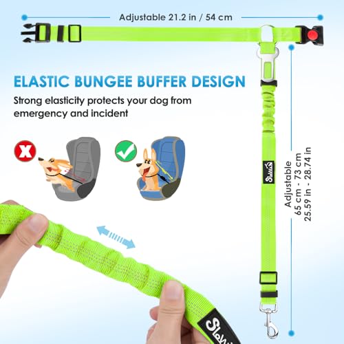 Dog Seat Belt for Car (L.Lime Green)