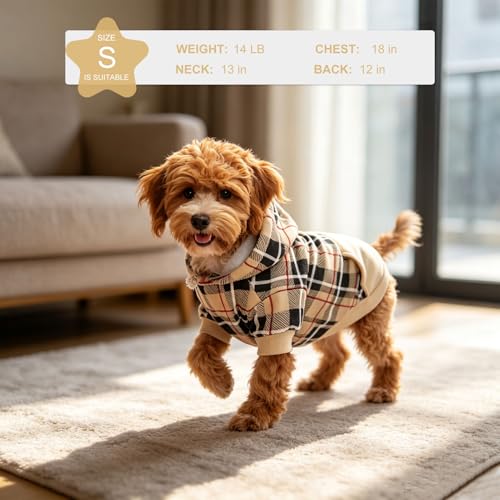 Plaid Dog Hoodie (X-Small / Beige)