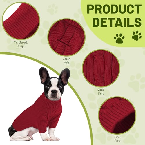 Small Dog Thermal Pullover Sweater (Red(Order One Size Up) / Medium)