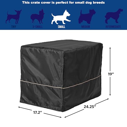 Small Dog Crate Cover (Black / 24.0"L x 18.0"W x 24.0"H)