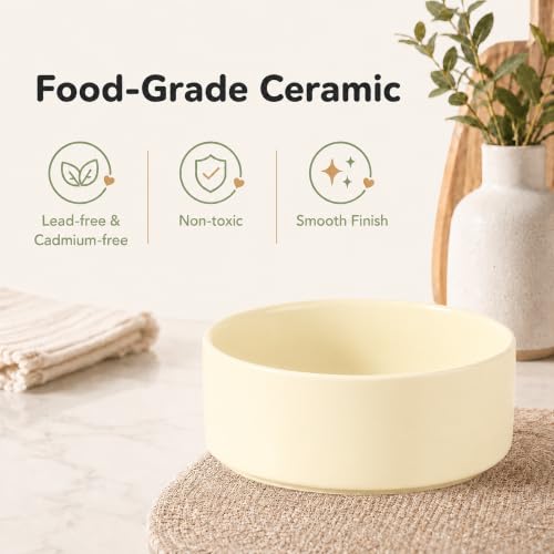 Ceramic Dog Bowls (Light Yellow)