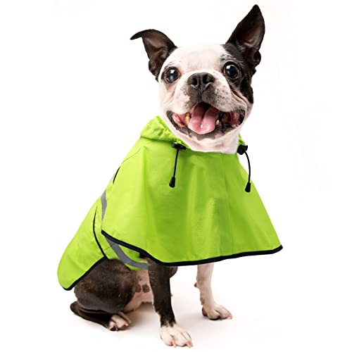 Dog Raincoat Hooded Poncho (Green / Small)